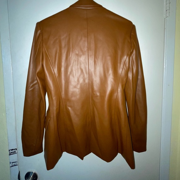 Faux brown leather blazer - Picture 2 of 3